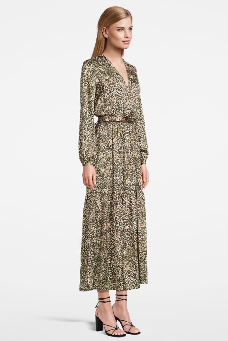 ACCOGLIERE 1 ABITO SATIN STAMP MULTICOLOR PINK/GREEN 3