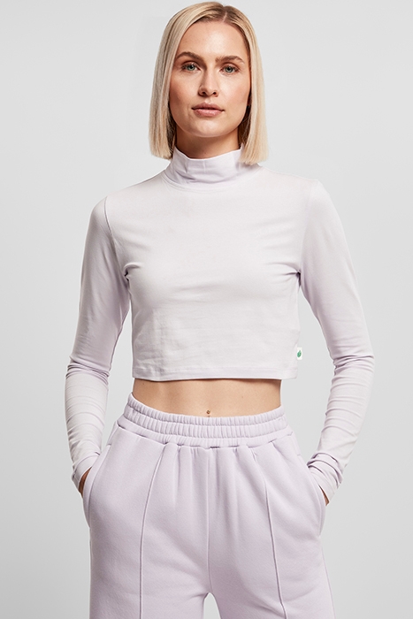 LADIES ORGANIC CROPPED TURTELNECK LONGSLEEVE SOFTLILAC 1