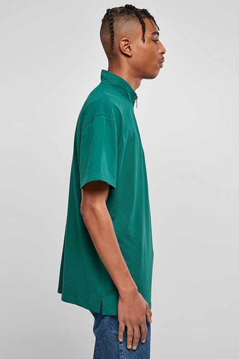 BOXY ZIP PIQUE TEE GREEN 6