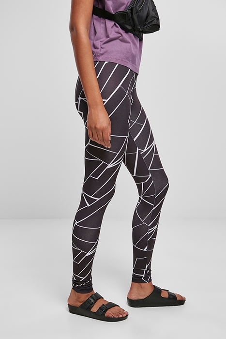 LADIES AOP LEGGINGS GEOMETRIC BLACK 6