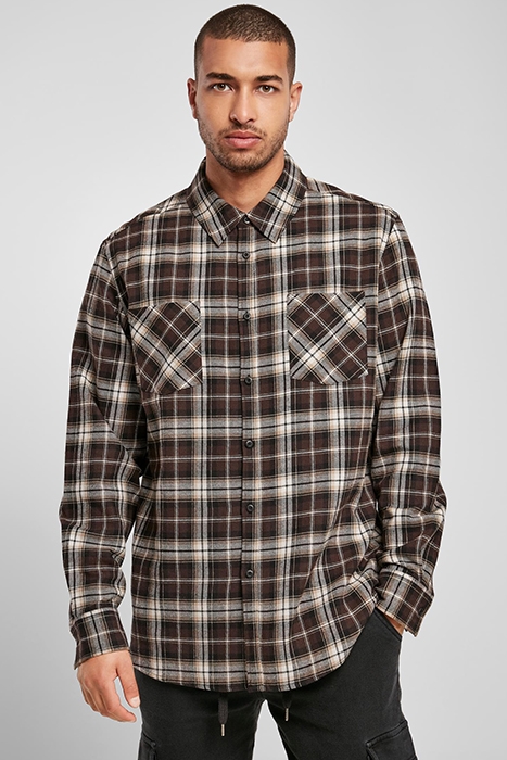 CHECKED ROOTS SHIRT DARKGROUND/WARMSAND 2