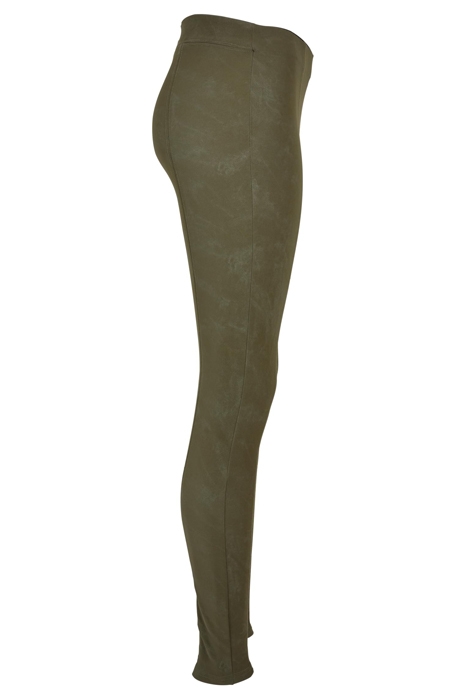LADIES WASHED FAUX LEATHER PANTS OLIVE 7