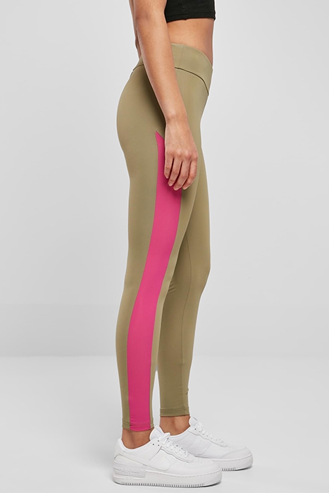 LADIES COLOR BLOCK LEGGINGS KHAKI/BRIGHTVIOLET 5