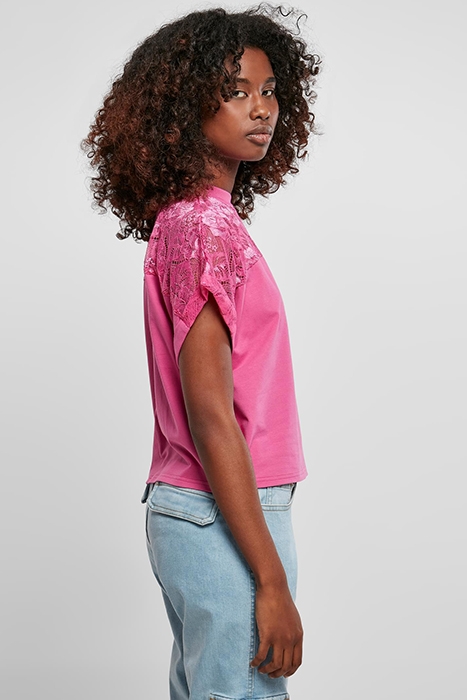 LADIES SHORT OVERSIZED LACE TEE BRIGHTVIOLET 5