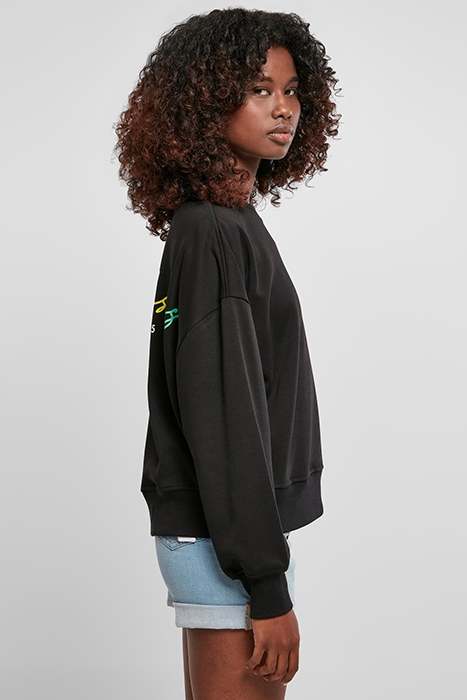LADIES OVERSIZED RAINBOW CREWNECK BLACK 6