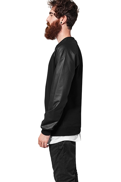 RAGLAN LEATHER IMITATION CREW BLK/BLK 4