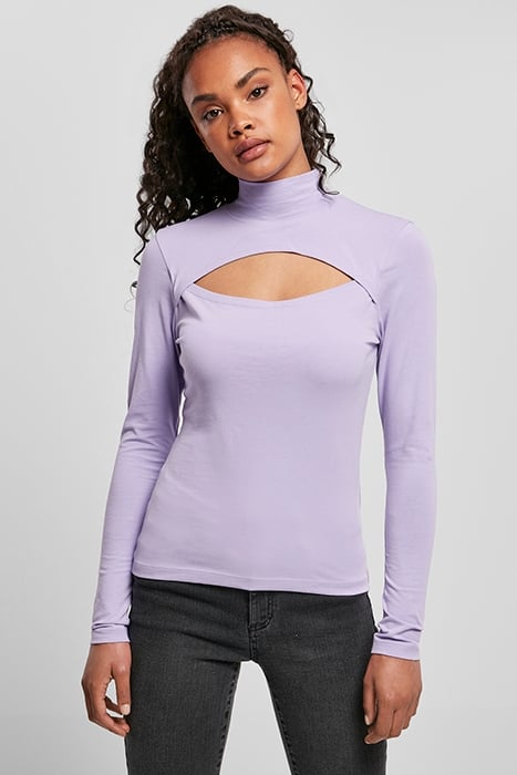 LADIES CUT-OUT TURTLENECK LONGSLEEVE LAVENDER 2