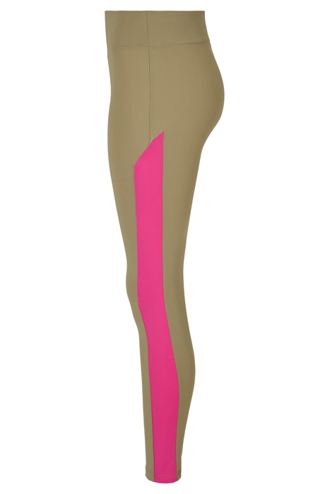 LADIES COLOR BLOCK LEGGINGS KHAKI/BRIGHTVIOLET 8
