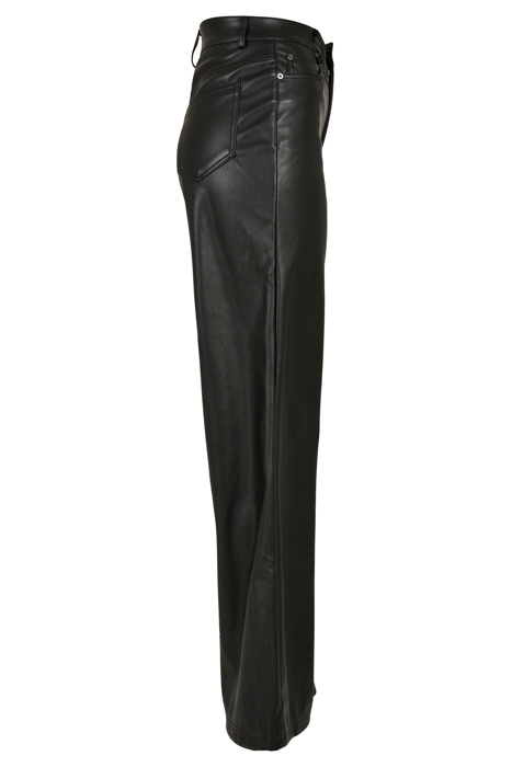 LADIES FAUX LEATHER WIDE LEG PANTS BLACK 8