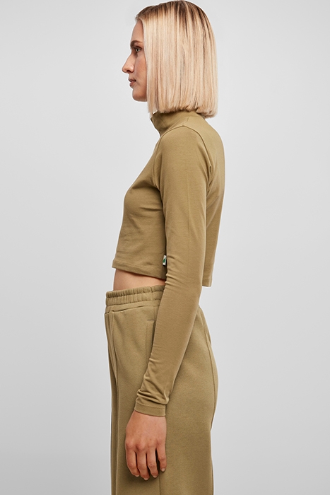 LADIES ORGANIC CROPPED TURTELNECK LONGSLEEVE TINIOLIVE 5