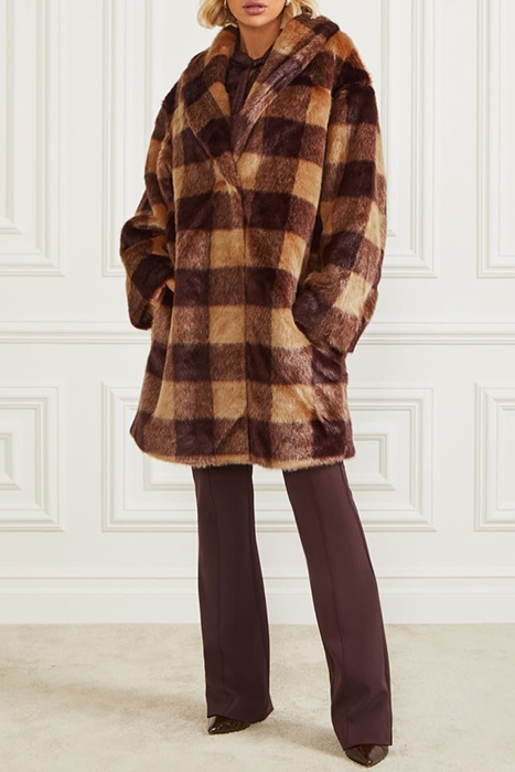 ROCHELLE COAT CAMEL AND DARK BOURB 1