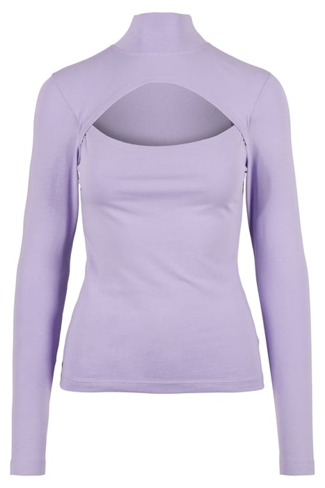 LADIES CUT-OUT TURTLENECK LONGSLEEVE LAVENDER 1