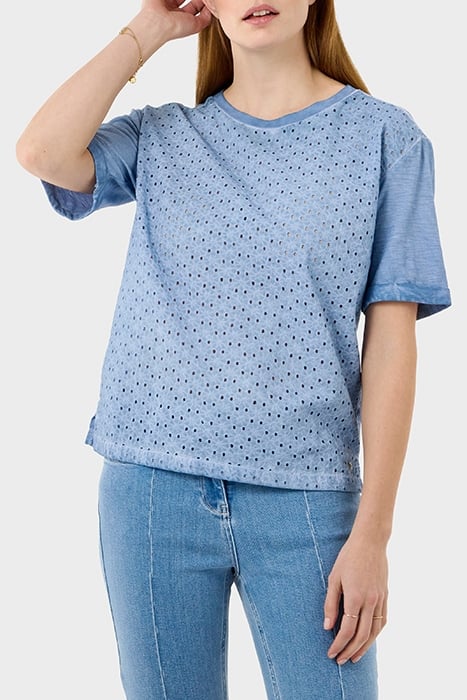 TOP MET BRODERIE BLISSFUL BLUE 1