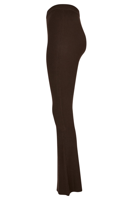 LADIES RIB KNIT BOOTCUT LEGGINGS BROWN 7
