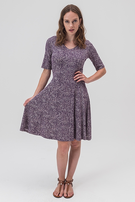 A-LIJN JURK MET PRINT PLUM CASPIA 1