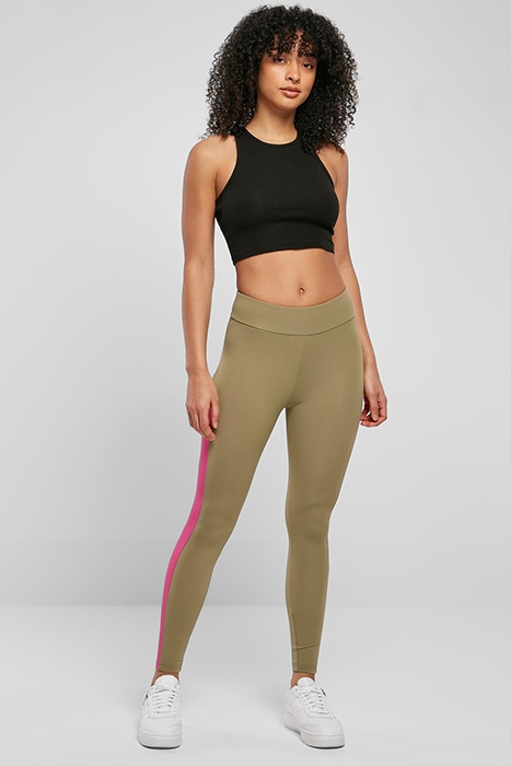LADIES COLOR BLOCK LEGGINGS KHAKI/BRIGHTVIOLET 4