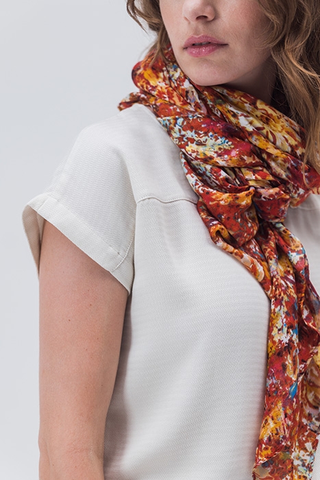 T-SHIRT MET FIJNE STRUCTUUR CLOUD DANCER 2