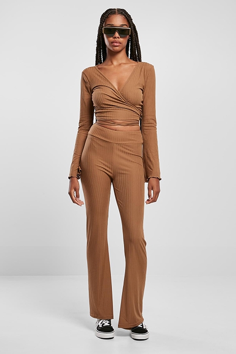 LADIES CROPPED RIB WRAPPED LONGSLEEVE DARKTAUPE 4