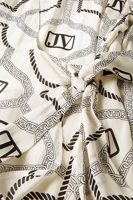 NICOLETTE DRESS COCOON WHITE BLACK 5