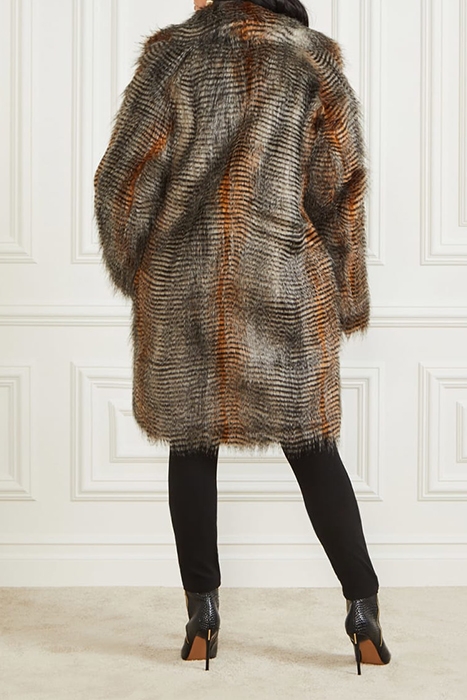 ALEXANDRA COAT MICROSTRIPED FAUX FUR 2