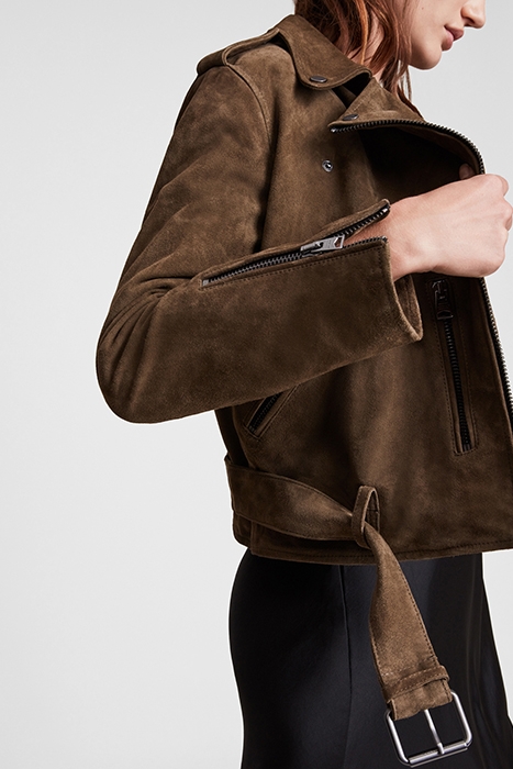 SUEDE BALFERN BIKER KHAKI GREEN 5