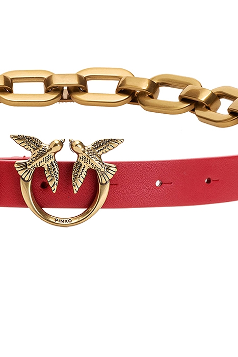LOVE DAY MACRO CHAIN BELT H2 V RED-ANTIQUE GOLD 2