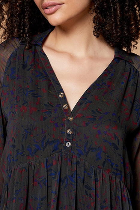 RISOTA - KHAKI LEAF PRINT DRESS 5