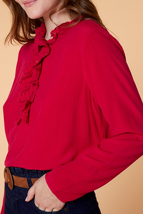 COLETA - FUCHSIA FLOWING BLOUSE WITH RUFFLES 4