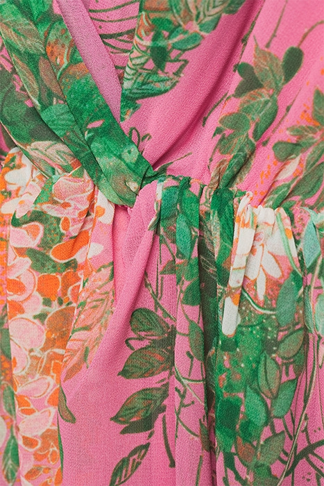 ANDRES ABITO GEORGETTE STAMPA MULTICOLOR PINK/GREEN 5