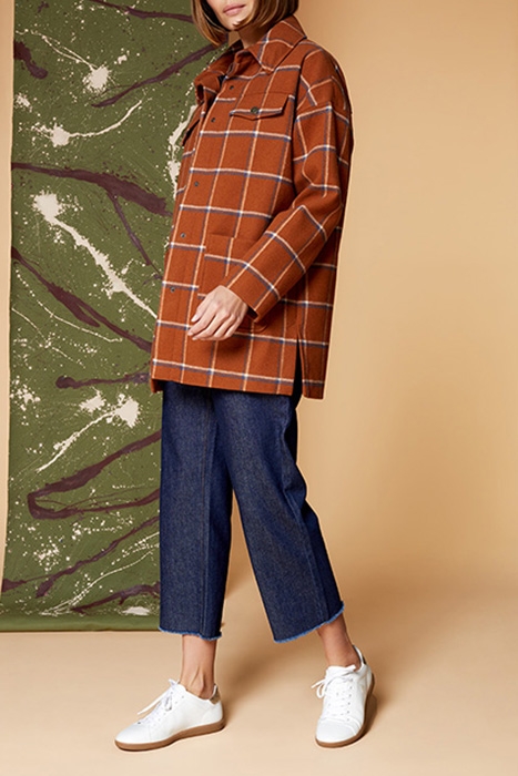 DECISO - 2 IN 1 COAT CARAMEL WOOL FANTASY WITH CHECK PATTERN 3