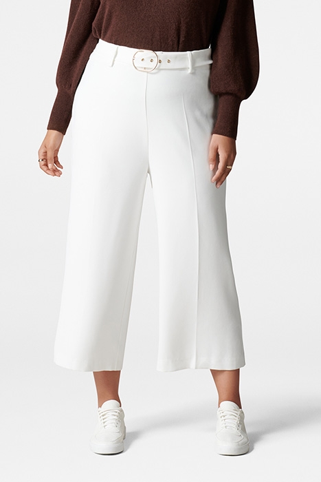 ARI CURVE BELTED CULOTTE PANTS PORCELAIN 2