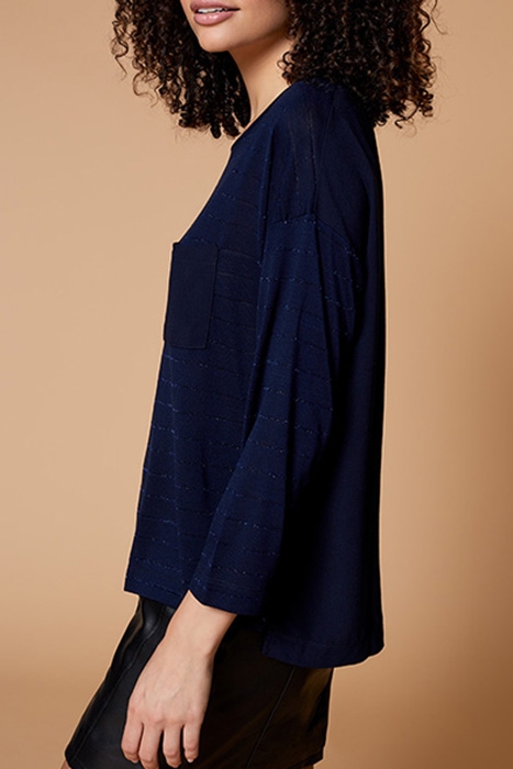 MINTY - INDIGO TWO-PLY SAILOR T-SHIRT WITH GLITTER STRIPES 3