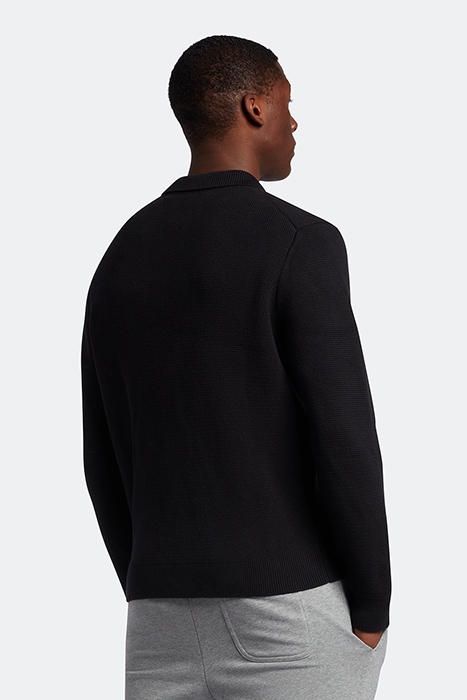 MILANO KNIT ZIP THROUGH SHIRT JET BLACK 2