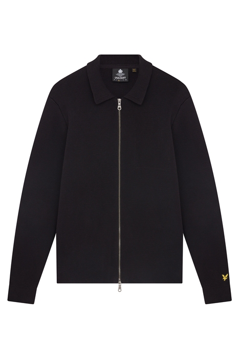 MILANO KNIT ZIP THROUGH SHIRT JET BLACK 5