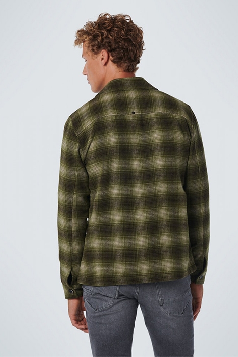 OVERSHIRT BUTTON CLOSURE CHECK WITH WOOL SAGE GREEN 3