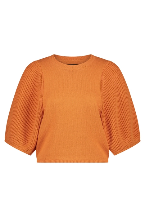 AICHA KNITTED PULL S/S HARVEST PUMPKIN 1