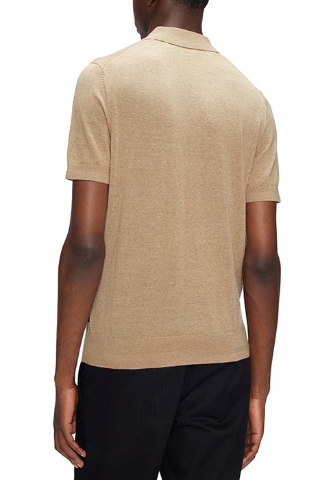 HAWORTH SS KNITTED POLO TAN-WHITE 3
