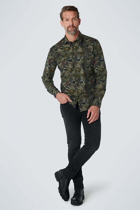 SHIRT STRETCH ALLOVER PRINTED SAGE GREEN 4