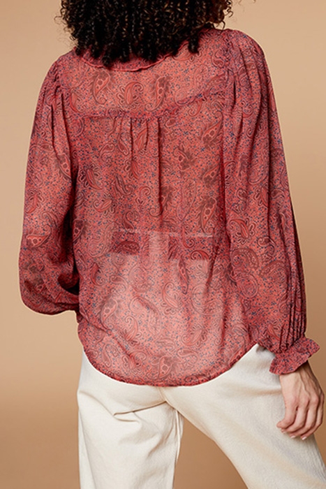 CITY - TERRACOTTA CASHMERE PRINT BLOUSE 2