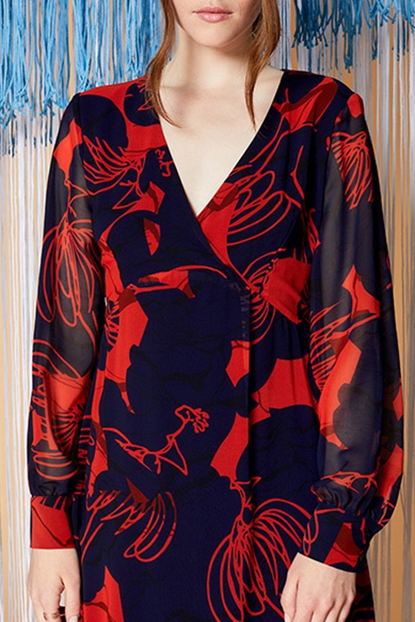 REAL - INDIGO MIDI DRESS WITH ARTY DANCER PRINT 4