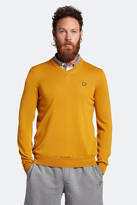 GOLF V NECK PULLOVER AMBER 1