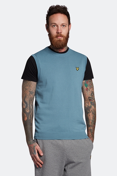 COTTON CREW NECK VEST SKIPTON BLUE 1