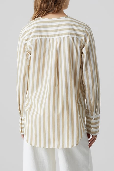 WOMEN COLLARLESS SHIRT SHIRTS & BLOUSES CEMENT 2