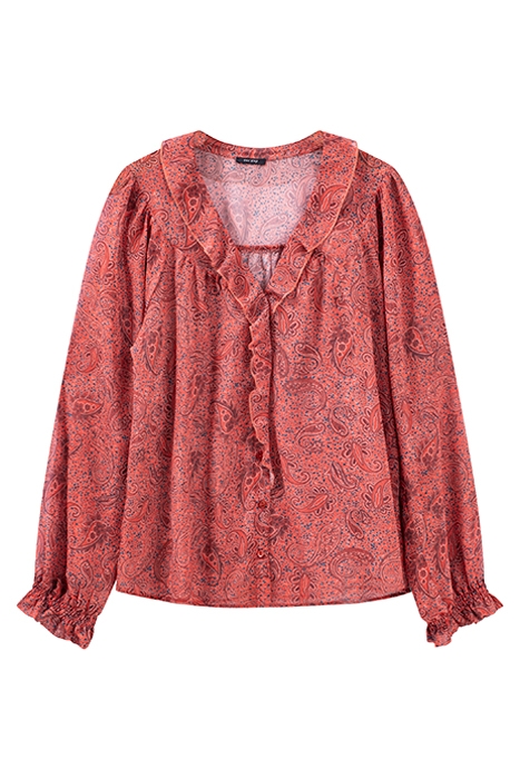 CITY - TERRACOTTA CASHMERE PRINT BLOUSE 3