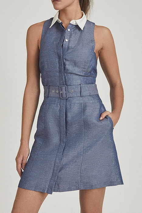 MIRA-CHAMBRAY COLLAR MINI BLUE 1