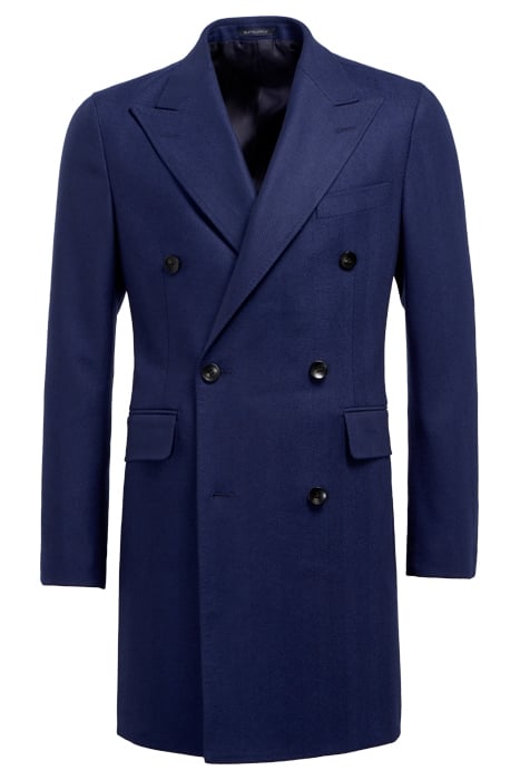 MID BLUE HERRINGBONE OVERCOAT 7