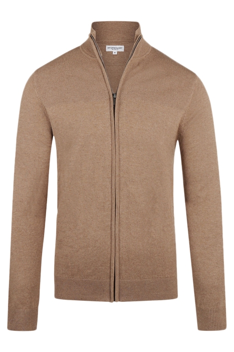 ZIP THRU CARDIGAN CARAMEL 1