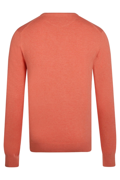 V- NECK SWEATER WITH NECKCONTRAST CORAL RED 2