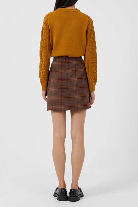 BETTINA CHECK SUITING SKIRT CAMEL MIX 3