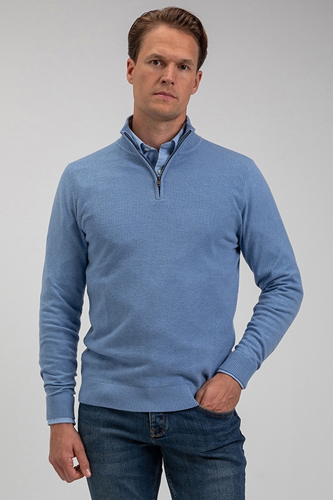ZIP MOCK SWEATER LIGHT BLUE 2